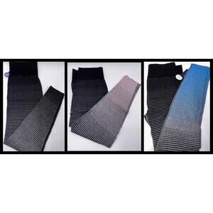 Marika Women's High Rise Ombre Ankle Leggings Large Slimming Waist MSRP $60 NWT